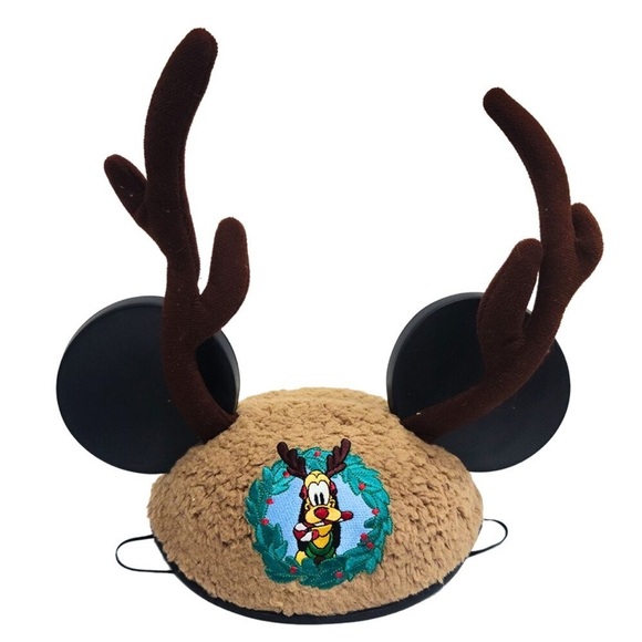 Disney Other - Disney Mickey Ears Hat - Pluto Reindeer Christmas Hat